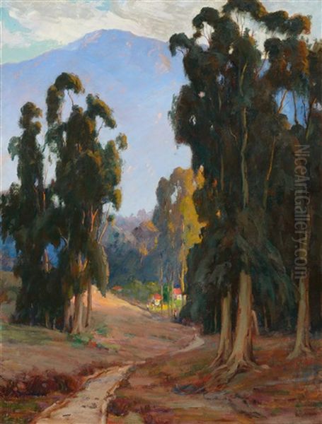 Sierra Madre [or] Mt. Lowe From The Foothill Boulevard Oil Painting by Jean Mannheim