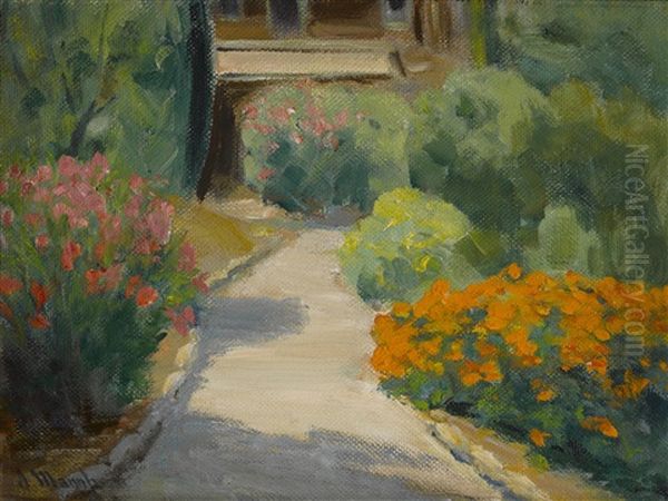 The Garden At The Mannheim Home Oil Painting by Jean Mannheim