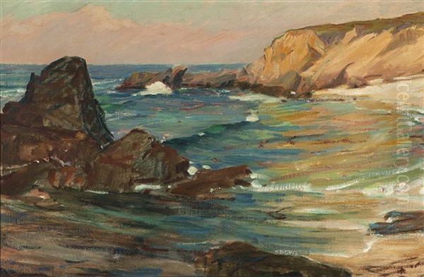 Laguna Coast, Rocky Cove Oil Painting by Jean Mannheim