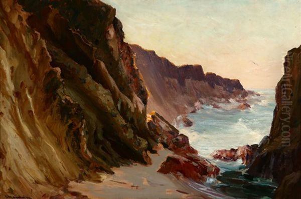 Early Morning, Arch Beach, Laguna Oil Painting by Jean Mannheim