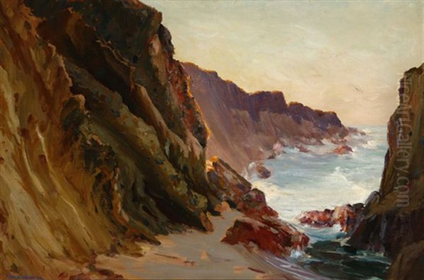 Early Morning, Arch Beach, Laguna Oil Painting by Jean Mannheim