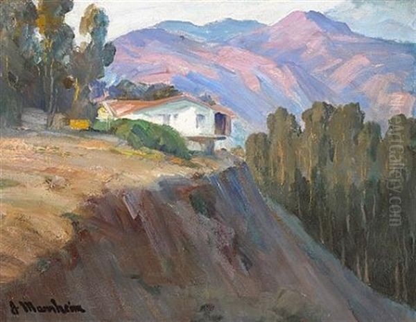 Hilltop Home Oil Painting by Jean Mannheim