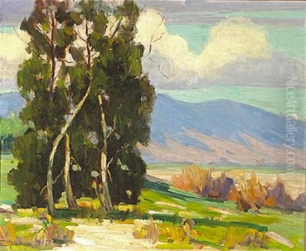 Luminous Afternoon With Eucalyptus Grove Oil Painting by Jean Mannheim