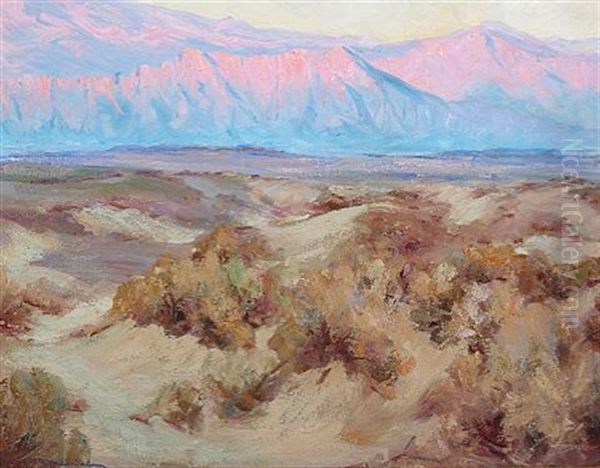 Desert Sunset, Palm Springs (?) Oil Painting by Jean Mannheim