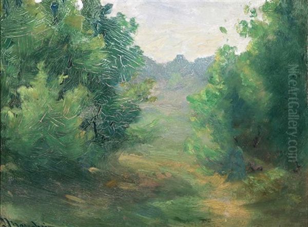 Wooded Landscape Oil Painting by Jean Mannheim