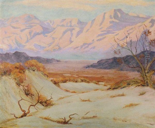 Evening In The Mojave Oil Painting by Jean Mannheim