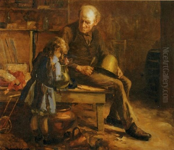 Grandfather's Helper Oil Painting by Jean Mannheim