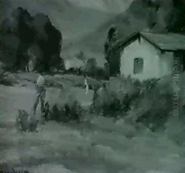 The Old Barn Oil Painting by Jean Mannheim