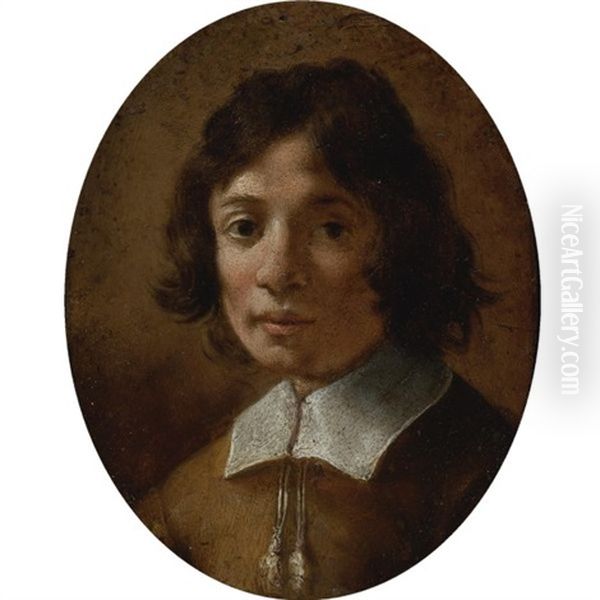 Portrait Of A Boy In Brown Oil Painting by Giovanni Mannozzi