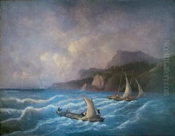 Voiliers En Martinique Oil Painting by Louis De Manoel