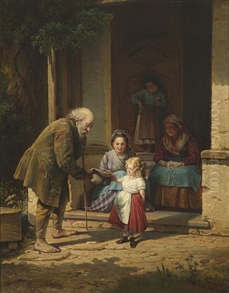 Charity Oil Painting by Heinrich August Mansfeld