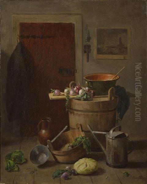 Still Life With Vegetables Oil Painting by Josef Mansfeld