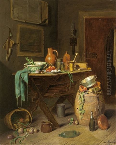 Kuchenstilleben Oil Painting by Josef Mansfeld