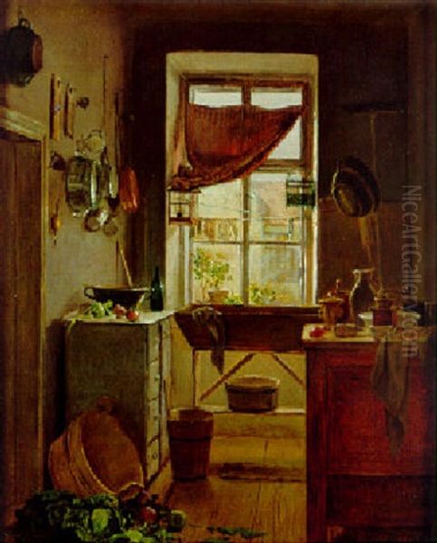 Kuchenstilleben Oil Painting by Josef Mansfeld