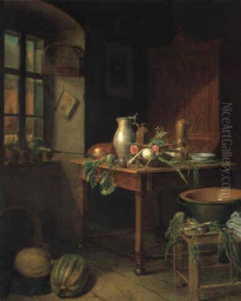 Kuchenstilleben Oil Painting by Josef Mansfeld