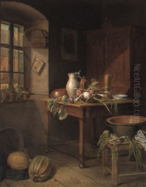 A Kitchen Interior by Josef Mansfeld