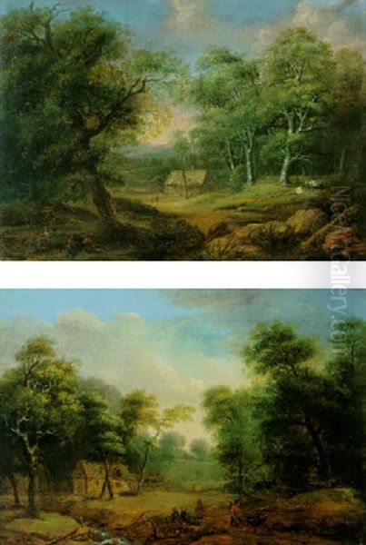 Waldlandschaft Mit Bauerlicher Staffage Oil Painting by Jakob Manskirch