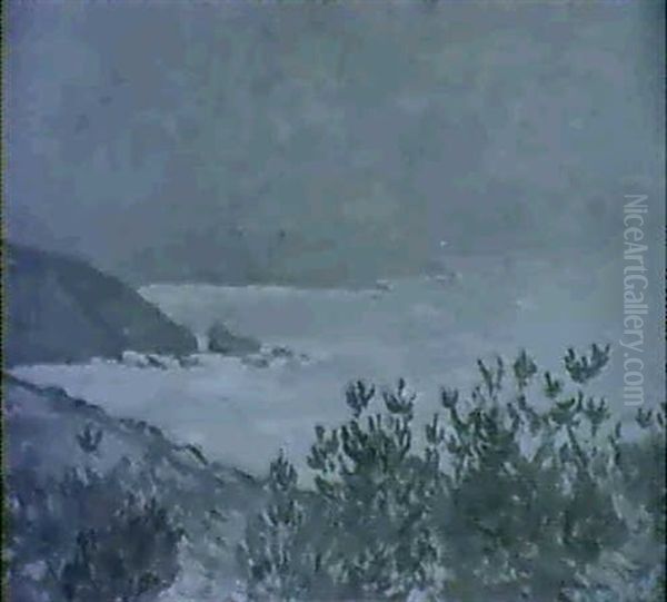 A Storm On The Cornish Coast Oil Painting by James Bolivar Manson