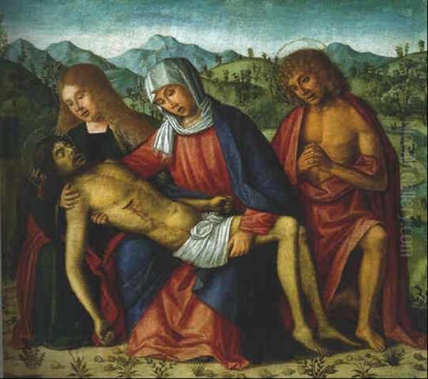 The Pieta Oil Painting by Giovanni di Niccolo Mansueti