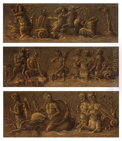 Die Drei Bildtafeln Aus Der Kollecktion Foresti Oil Painting by Andrea Mantegna