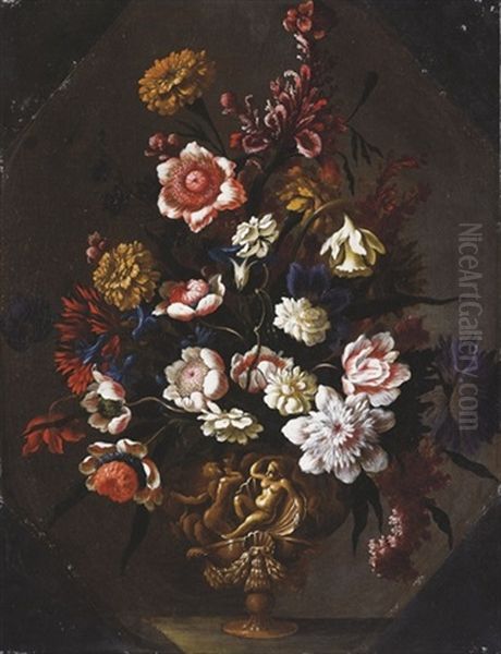 Vaso Di Fiori Oil Painting by Francesco Mantovano