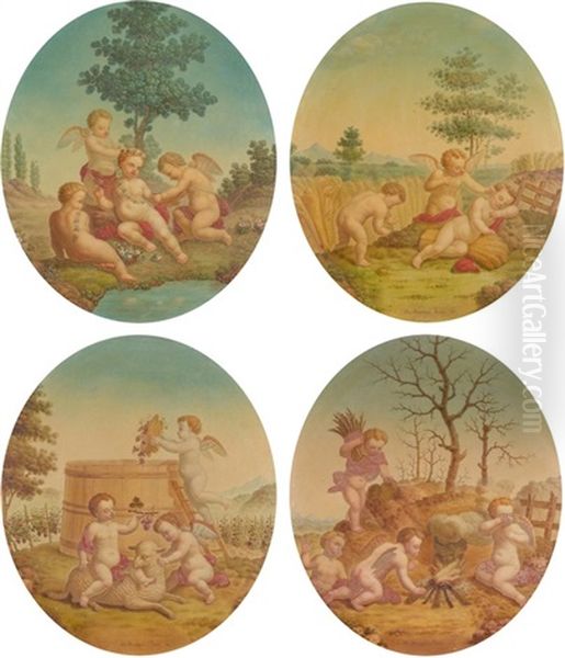 Die Vier Jahreszeiten (set Of 4) Oil Painting by Marco Manzoni