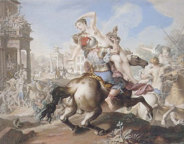 The Rape Of The Sabines Oil Painting by Ridolfo Manzoni