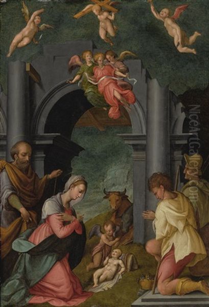 The Adoration Of The Shepherds Oil Painting by Tommaso Manzuoli