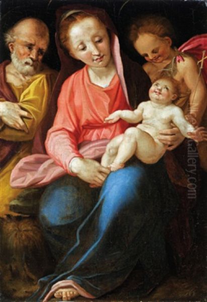 Heilige Familie - Sacra Famiglia Oil Painting by Tommaso Manzuoli