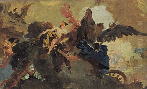 Allegoria Della Guerra Oil Painting by Mose Bianchi da Maraigo