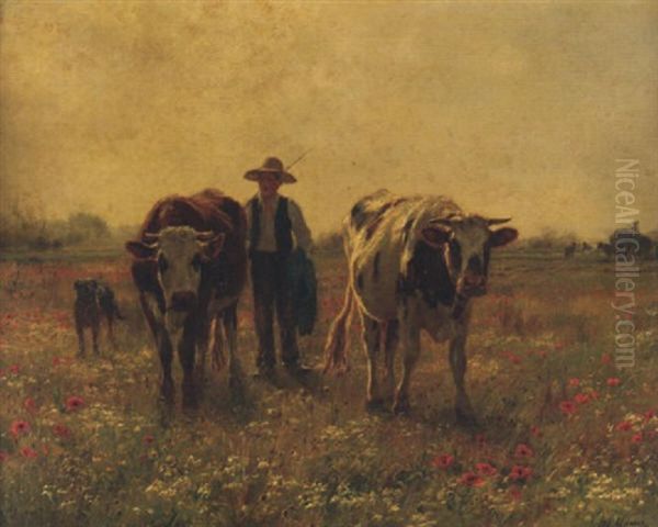 Homeward Oil Painting by Adolphe Charles Marais