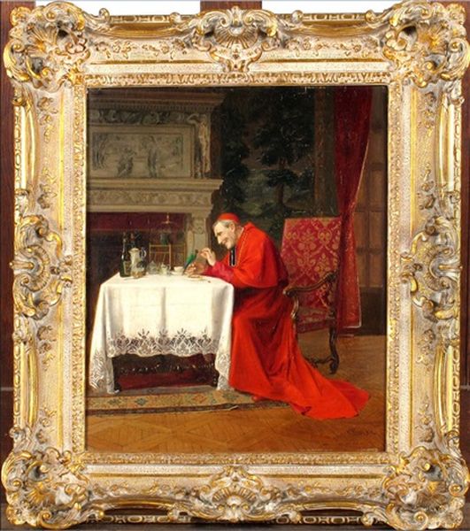 Cardinal Et Son Perroquet Oil Painting by Victor Marais-Milton