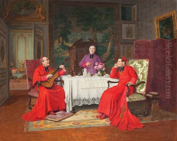 Cardinaux Musiciens Oil Painting by Victor Marais-Milton