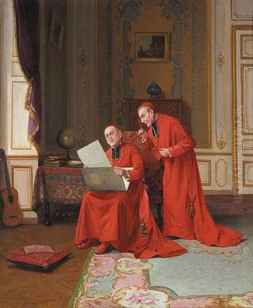 Les Connaisseurs Oil Painting by Victor Marais-Milton