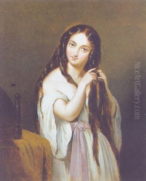 Frauenbildnis Oil Painting by Giuseppe Marastoni