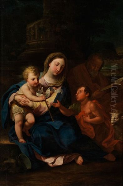 Heilige Familie Mit Johannesknaben Oil Painting by Carlo Maratta