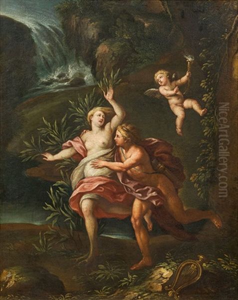 Apollo And Daphne Oil Painting by Carlo Maratta