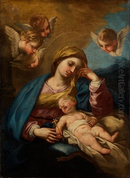 Maria Mit Dem Schlafenden Jesuskind Oil Painting by Carlo Maratta