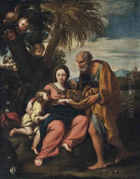 The Rest On The Flight Into Egypt Oil Painting by Carlo Maratta