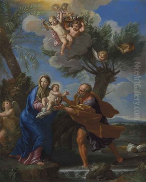 The Flight Into Egypt Oil Painting by Carlo Maratta