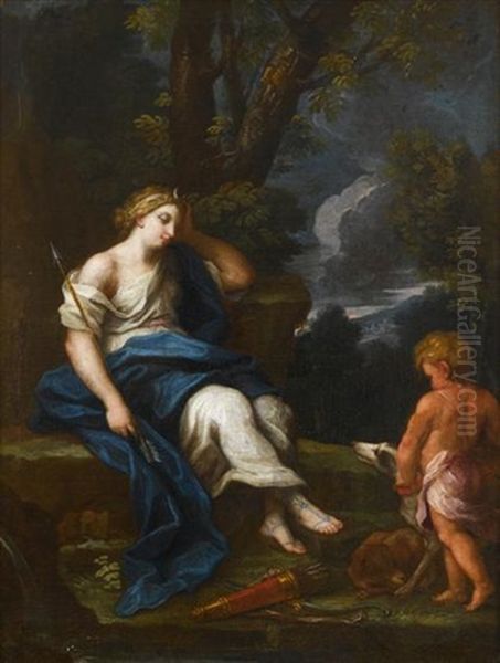 Antiope And Cupid Oil Painting by Carlo Maratta