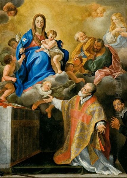 Aparicion De La Virgen A San Felipe Neri Oil Painting by Carlo Maratta