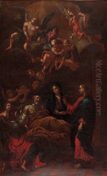 Der Tod Des Hl. Josef Mit Maria Und Jesus Oil Painting by Carlo Maratta