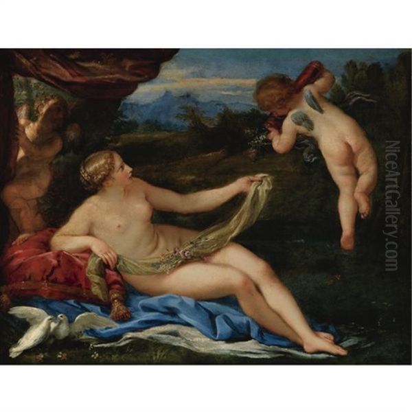 Venus And Cupid Oil Painting by Carlo Maratta