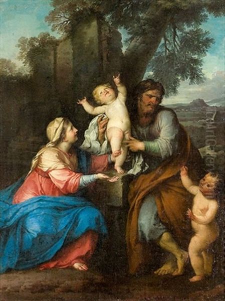 Die Heilige Familie Mit Dem Johannesknaben Oil Painting by Carlo Maratta