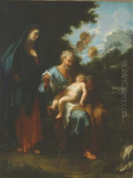 The Rest On The Flight Into Egypt Oil Painting by Carlo Maratta