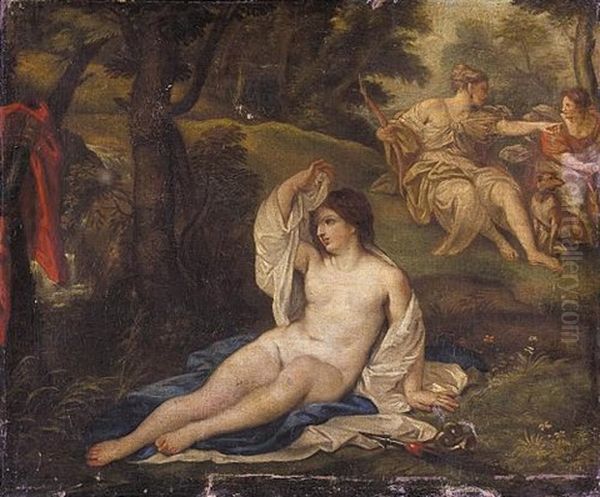 Diana And Her Nymphs Bathing Oil Painting by Carlo Maratta