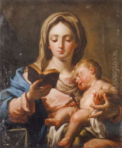 Lesende Madonna Mit Schlafendem Jesuskind Oil Painting by Carlo Maratta