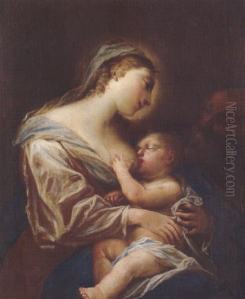 Maria Mit Kind Und Joseph Oil Painting by Carlo Maratta