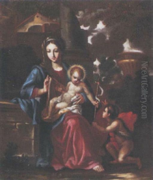 The Madonna And Child With The Infant Saint John The Baptist Oil Painting by Carlo Maratta